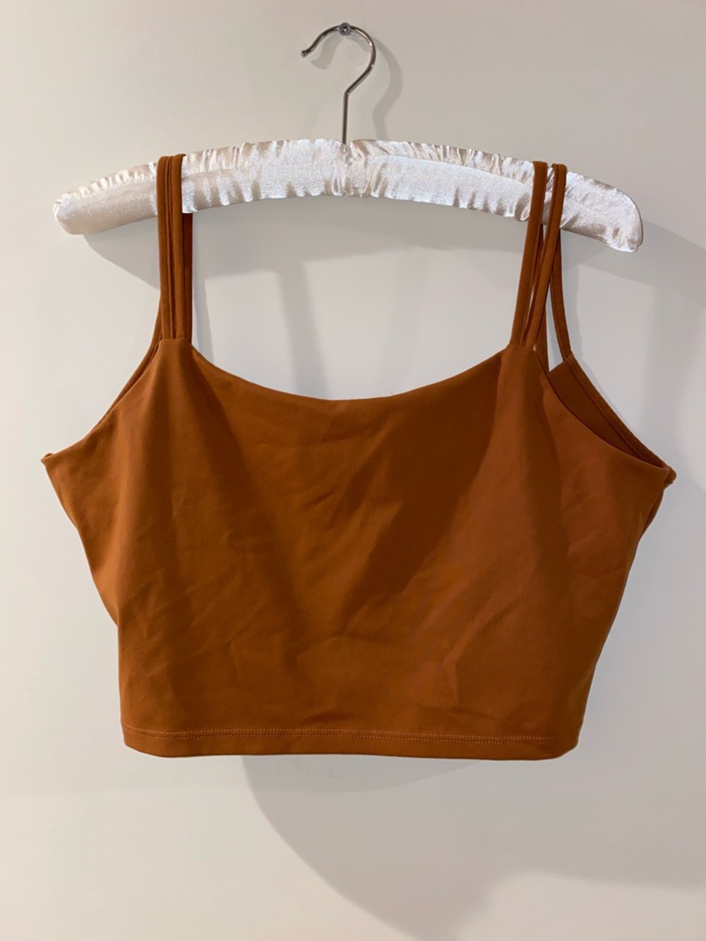 Halara Tan Double Straps Cropped Yoga Tank Top